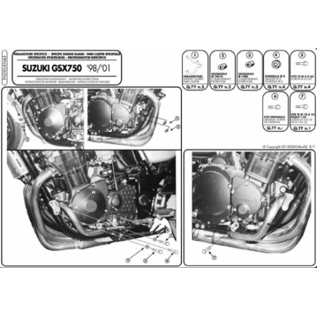KAPPA GMOLE OSŁONY SILNIKA SUZUKI GSX 750 98-02, GSF 600 BANDIT / S 96-04 (TN392) CZARNE