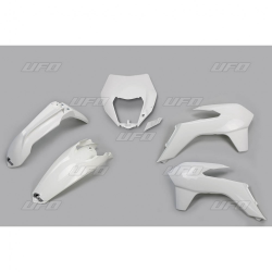UFO, sada plastů, KTM EXC/EXCF '14-'16 bílá barva (s rámečkem světla)