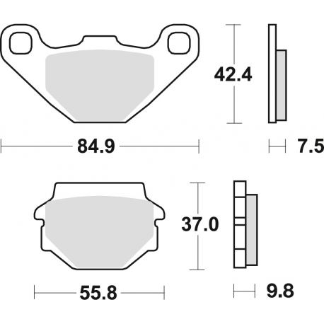 TRW LUCAS KLOCKI HAMULCOWE KH67 ORGANIC APRILIA PEGASO 650 91-00, KAWASAKI KLR 250 84-05, GPZ 500 88-04, KLE 500 91-07, KL / KLR