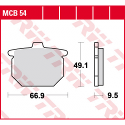 TRW LUCAS KLOCKI HAMULCOWE KH31 ORGANIC HONDA CX 500 79-84, CB 750 77-81, CB 900 79-81, CBX 1000 '79, GL 1000 / 1100 78-81, PRZÓ