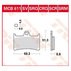 TRW LUCAS KLOCKI HAMULCOWE KH252 KH380 SINTER STREET YAMAHA FZ6 07-10, FZS 600 98-01, MT-07 14-17, TRACER 700 '16-, FZ8 10-16, M