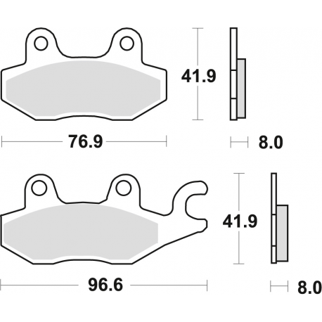 TRW LUCAS KLOCKI HAMULCOWE KH165 SINTER OFFROAD HONDA NSR 50 93-96, CB 125F 14-16, KAWASAKI EX 250 07-17, KLF 300 89-07, SUZUKI