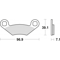 TRW LUCAS KLOCKI HAMULCOWE KH159 ORGANIC POLARIS OUTLAW 450 08-10, SPORTSMAN 500 '08-, SPORTSMAN 600 / 700 02-06, SPORTSMAN 800