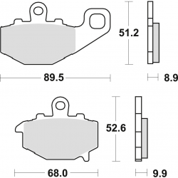 TRW LUCAS KLOCKI HAMULCOWE KH192 ORGANIC KAWASAKI ZX6R 600 94-16, ZX6R 636 02-06, ER6 06-16, VERSYS 650 07-14, Z 750 04-06, ZX9R