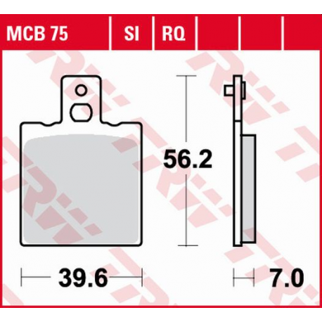 TRW LUCAS KLOCKI HAMULCOWE KH47 ORGANIC APRILIA AF-1 / ET 50 87-90, AF-1 125 88-92, RS 250 95-02, YAMAHA SZR 660 95-98, TYŁ