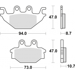 TRW LUCAS KLOCKI HAMULCOWE KH377 SINTER OFFROAD CAN-AM DS 250 08-15, KAWASAKI KVF 300 13-, PRZÓD/TYŁ