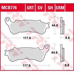 TRW Lucas, brzdové desky KH388 Organic, Honda CBF 500 04-08, CBF 600 04-15, NT 700 V 06-13, XL 700 V 08-13, XL 1000 V 04-13, SU