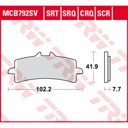 TRW LUCAS KLOCKI HAMULCOWE KH447 SINTER STREET APRILIA RSV4 09-, DUCATI V4 PANIGALE 18-, PANIGALE 1299 15-, KAWASAKI H2 15-, ZX1