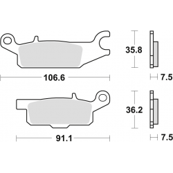 TRW LUCAS KLOCKI HAMULCOWE KH443 SINTER OFFROAD YAMAHA RAPTOR YFM 250 08-20, GRIZZLY YFM 550 09-20, GRIZZLY YFM 700 07-20, LEWY
