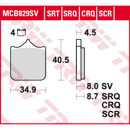 TRW LUCAS KLOCKI HAMULCOWE KH499/4 SINTER STREET BMW S 1000 RR 09-, PRZÓD