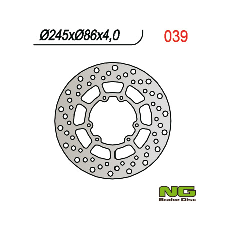 NG TARCZA HAMULCOWA PRZÓD YAMAHA XT 350 '85-'00, YZ 250 '89-'91 (245X86X4) (6X6,5MM)