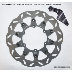 NG TARCZA HAMULCOWA PRZÓD Z ADAPTEREM OVERSIZE (320X118X5) YAMAHA YZF 450 '08-'15' (NG723XK14)