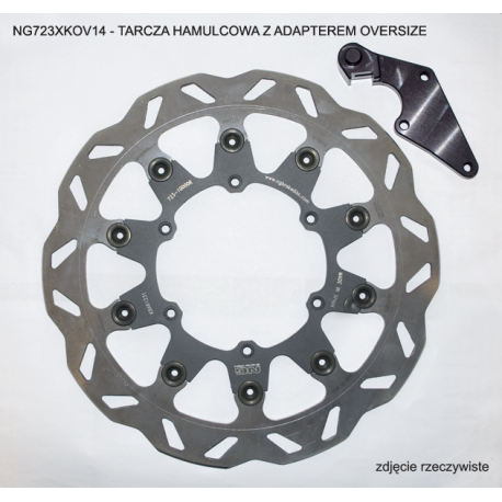 NG TARCZA HAMULCOWA PRZÓD Z ADAPTEREM OVERSIZE (320X118X5) YAMAHA YZF 450 '08-'15' (NG723XK14)