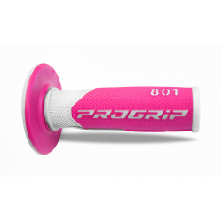 PROGRIP MANETKI PG801 OFF ROAD (22+25MM, DŁ.115MM) KOLOR BIAŁY/FUKSJA FLUO (DWUSKŁADNIKOWE) (801-243) (PG801WH/FX)