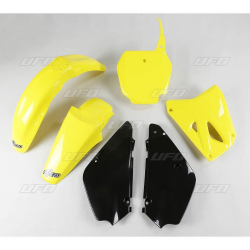 UFO KOMPLET PLASTIKÓW SUZUKI RM 85 '00-'21 KOLOR OEM DLA ROCZNIKA '17 (ŻÓŁTY/CZARNY) (SU405E999K)