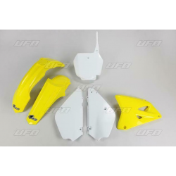 UFO KOMPLET PLASTIKÓW SUZUKI RM 85 '00-'21 KOLOR OEM DLA ROCZNIKÓW 00-15 ORAZ 18-20 (ŻÓŁTY/BIAŁY) RESTYLING (SU405KE999)
