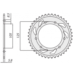 Sunstar, rozeta 4402 53 Derbi SENDA 50R/SM, Aprilia RX 50, MBK 50 (JTR1131.53) (řetěz 420) (440253JT)