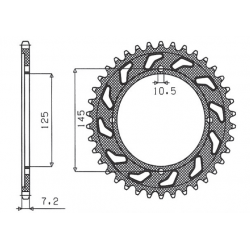 Sunstar, rozeta 4482 59 Yamaha XVS 125 DRAG STAR 00-05 (JTR1874.59) (řetěz 428) (448259JT)