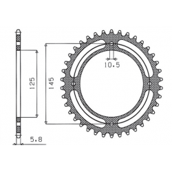 Sunstar, rozeta 857 45 Yamaha XT 600E '90-03, XT 660Z TENERE '91-00 (JTR857.45) (řetěz 520) (85745JT)