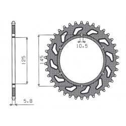 Sunstar, rozeta 866 48 Yamaha XJ 600 DIVERSION 95-03 (JTR855.48) (řetěz 520) (86648JT)
