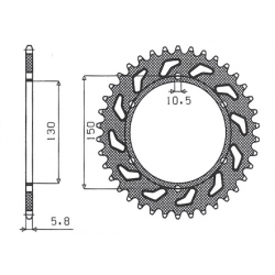 Sunstar, rozeta 236 46 Honda NX 650 95-01, Yamaha XJ 6 09-15 (JTR305.46) (JTR245/3.46) (řetěz 520) (23646JT)