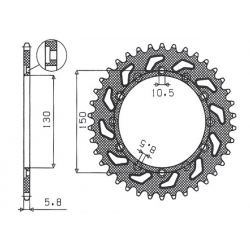 Sunstar, rozeta 236 46 / 245 46 Honda NX 650 95-01, Yamaha XJ 6 09-15, Yamaha WR 250R '08-'10 (JTR245/2.46) (JTR245/3.46)