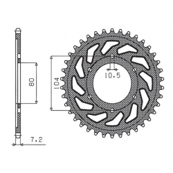 Sunstar, rozeta 4359 41 Kawasaki ZX 9R '02-'03, ZX 10 '08-'14, Z1000 SX '11-'15 (JTR1489.41) (řetěz 525) (435941JT)