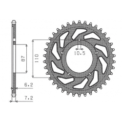Sunstar, rozeta 828 48 Suzuki GSF 650 BANDIT 07-15, GSX 650 F 08-15 (JTR807.48) (řetěz 525) (82848JT)