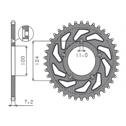 Sunstar, rozeta 4443 39 Ducati 749 '03-'06 (JTR744.39) (řetěz 525) (444339JT)