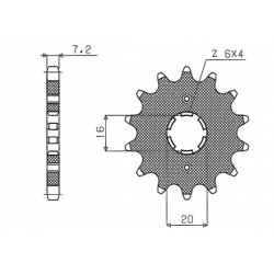 Sunstar, přední řetězové kolečko 263 14 Suzuki RM 80/85, Yamaha XT 125 R/X (JTF1263.14) (řetěz 428) (26314JT)
