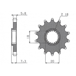 Sunstar, přední řetězové kolečko 432 13 Suzuki RM 125 '92-'07, RMZ 250 '10-'12 (JTF427.13) (řetěz 520) (43213JT)