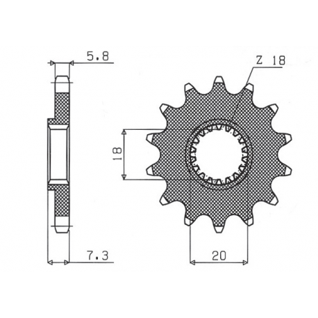 SUNSTAR ZĘBATKA PRZEDNIA 432 13 SUZUKI RM 125 '92-'07, RMZ 250 '10-'12 (JTF427.13) (ŁAŃC. 520) (43213JT)