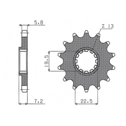 Sunstar, přední řetězové kolečko 434 15 Suzuki DR 250 '82-'87, GZ 250, GN 250 (JTF434.15) (řetěz 520) (43415JT)