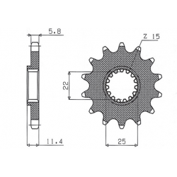 Sunstar, přední řetězové kolečko 1252 17 KTM LC4 400/600/620/640/690 (JTF1902.17) (řetěz 520) (125217JT)