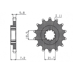 Sunstar, přední řetězové kolečko 2067 13 Honda CBF 250, XR 250R (JTF1321.13) (řetěz 520) (206713JT)