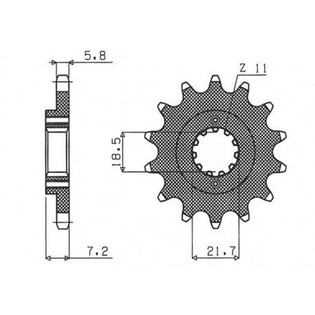SUNSTAR ZĘBATKA PRZEDNIA 2067 13 HONDA CBF 250, XR 250R (JTF1321.13) (ŁAŃC. 520) (206713JT)