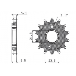 Sunstar, přední řetězové kolečko 2071 15 Honda XR 400 '96-'05, TRX 400 (JTF1322.15) (řetěz 520) (207115JT)