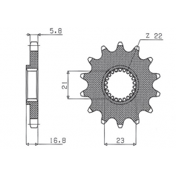 Sunstar, přední řetězové kolečko 443 16 Yamaha XJ 600 DIVERSION '92-'03 (JTF582.16) (řetěz 520) (44316JT)
