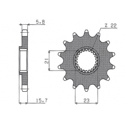 Sunstar, přední řetězové kolečko 441 14 Yamaha XT 600 '87-'03, XTZ 660 '91-'98 (JTF577.14) (řetěz 520) (44114JT)