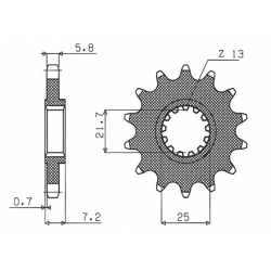 Sunstar, přední řetězové kolečko 585 16 Yamaha XTZ 750 '90-'98 (JTF578.16) (JTF1536.16) (řetěz 520) (58516JT)
