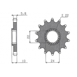 Sunstar, přední řetězové kolečko 402 15 BMW F 650 '94-'13, Aprilia PEGASO 650 '98-'04 (JTF402.15) (řetěz 520) (40215JT)