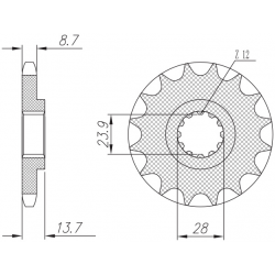 SUNSTAR ZĘBATKA PRZEDNIA 2077 17 KAWASAKI ZRX 1100/1200 '97-06 (JTF1529.17) (ŁAŃC. 530) (207717JT)