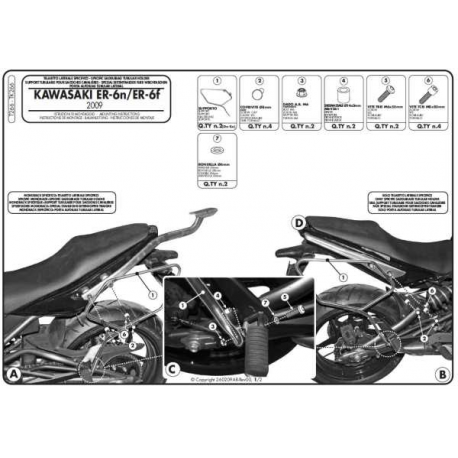 KAPPA STELAŻ POD SAKWY BOCZNE KAWASAKI ER-6N 05 - 08