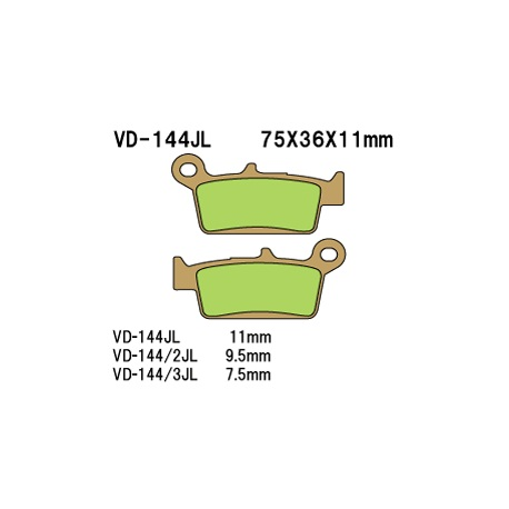 VESRAH KLOCKI HAMULCOWE KH131 SPIEK METALICZNY (ZŁOTE)