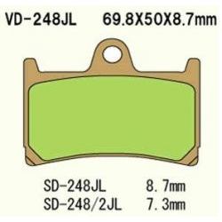 VESRAH KLOCKI HAMULCOWE KH252 SPIEK METALICZNY (ZŁOTE) YAMAHA FZ6/R6/R1/FJR PRZÓD