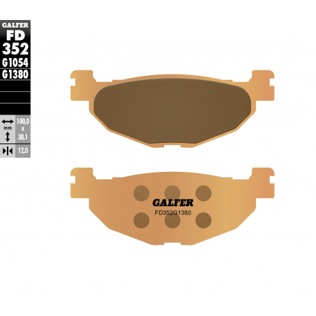 GALFER KLOCKI HAMULCOWE KH408 SPIEK METALICZNY (ZŁOTE) SKUTER, TYŁ YAMAHA XP 500, SP 400