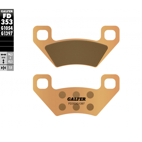 GALFER KLOCKI HAMULCOWE KH395 SPIEK METALICZNY (ZŁOTE) ATV ARCTIC CAT 250/300/400/454/500/650/700, KYMCO 400/450