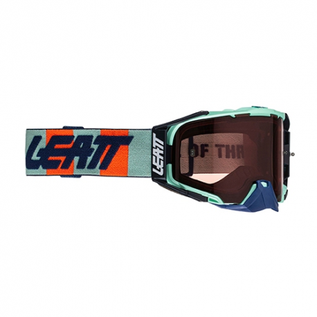 LEATT (2021/2022) GOGLE VELOCITY 6.5 GOGGLE ICE LENS ROSE UC 32% - KOLOR TURKUSOWY/GRANATOWY/POMARAŃCZOWY SZYBKA DYMIONE LUSTRO