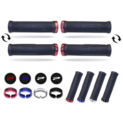 PROGRIP MANETKI PG995 ATV / JET SKI / MTB (22+22MM, DŁ. 120MM) KOLOR CZARNY Z BIAŁĄ BLOKADĄ LOCK ON (995-317) (995-101)