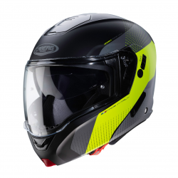 CABERG (2021/2022) KASK SZCZĘKOWY FLIP-UP MODEL HORUS SCOUT KOLOR CZARNY/ŻÓŁTY FLUO/SZARY/SREBRNY MAT ROZMIAR S